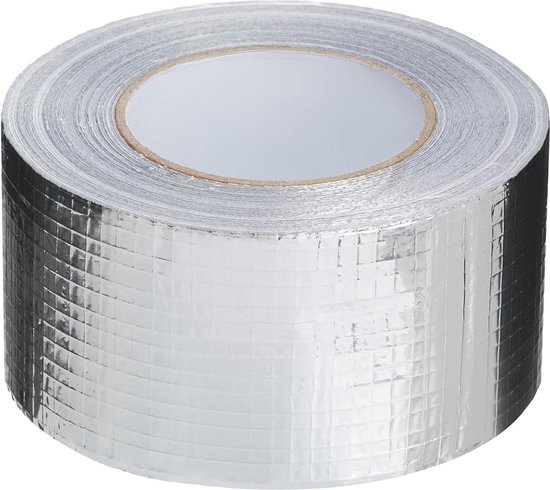 BOMEI PACK 250 mm x 50 m aluminium tape, hittebestendig, waterdicht aluminium plakband voor het repareren van metalen oppervlakken, zelfklevende aluminium tape
