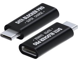 MMOBIEL USB-C Data Blocker [2-Pack] – Bescherming tegen Hackers, Virussen en Juice Jacking – USB-C Gegevensblokkering - Alleen voor Snel Opladen USB-C Adapter, Veilig Opladen – Zwart