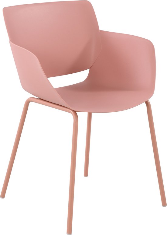 Chaise CLP Alpena - Chaise d'extérieur - résistante aux intempéries et aux UV - Structure de la chaise en acier peint par poudrage - Fauteuil - rose