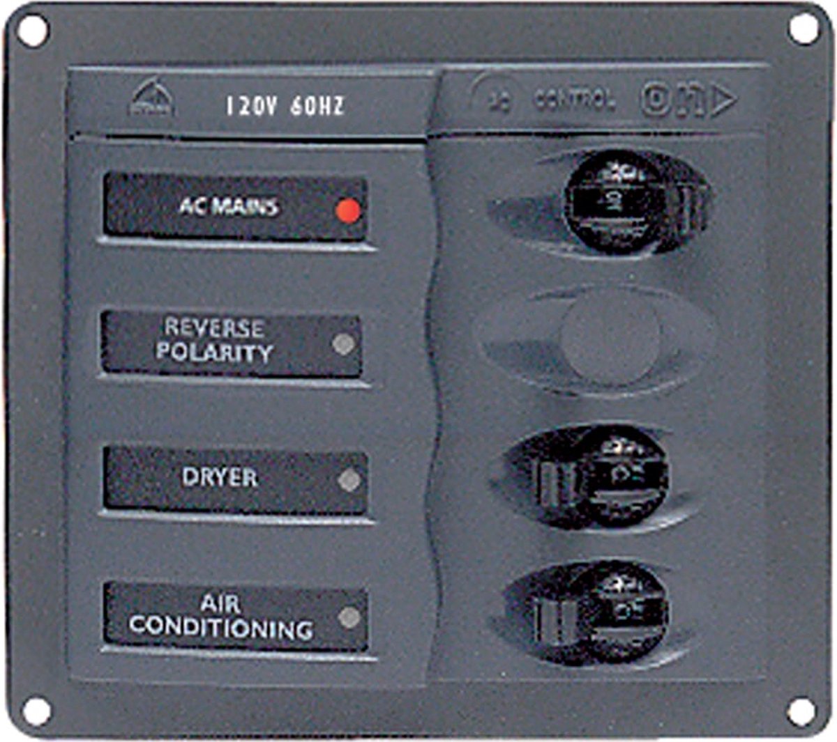 BEP Marine zwart AC-Stroomonderbrekerpaneel | 900-ACM2W | RV 2W 240V 50Hz