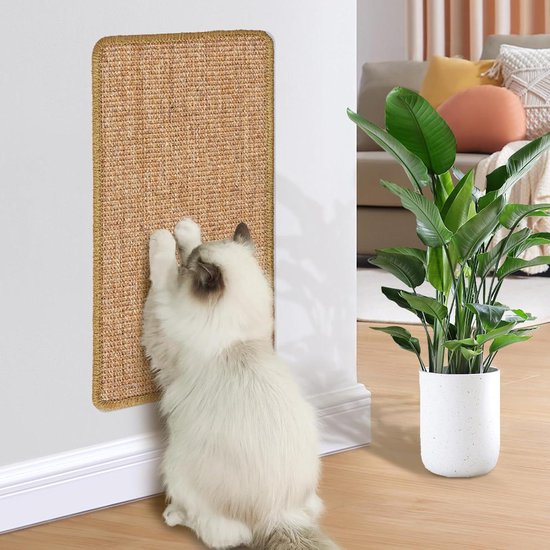 Conlun Kattenkrabpaal van karton, 2-in-1 ovale kattenkrabpaal voor binnenkatten om hun nagels te slijpen, ronde krabpaal, golfkartonnen ligplaats, bescherming voor meubels, banken en tapijten