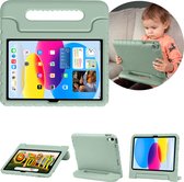 imoshion Tablet Hoes Kinderen - Geschikt voor iPad 11 (2025) 11 inch / 10e generatie (2022) 10.9 inch - Kidsproof Backcover met handvat - Olive Green