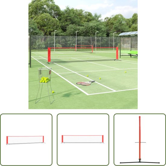 Foto: The living store tennisnet polyester stalen frame 500 x 100 x 87 cm geschikt voor beginners en ervaren spelers draagtas inbegrepen