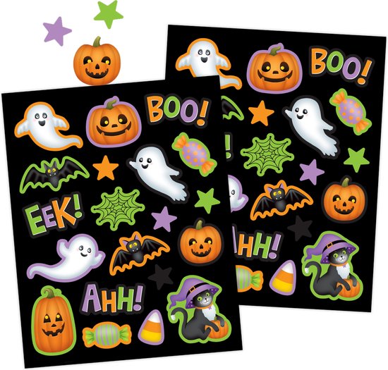 Stickervellen Halloween - Halloween Stickers - Stickervellen Kind - Stickers Kind - Traktatie Halloween - Halloween Decoratie - Knutselen Kinderen - Knutselen Volwassenen - Knutselen Meisjes