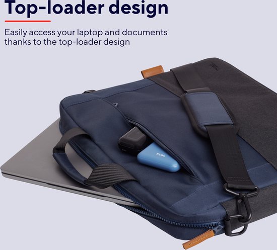 Trust Lisboa - Laptoptas - 16 inch - Gerecyclede materialen - Blauw