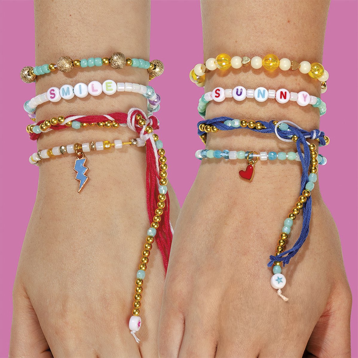 Totum XL armbandjes knustelset - 50 armbandjes maken 1700+ stuks - Design & Shine Happy Bracelets Fashion knutselset cadeau tip creatief speelgoed meisjes vanaf 6 jaar — afbeelding 12
