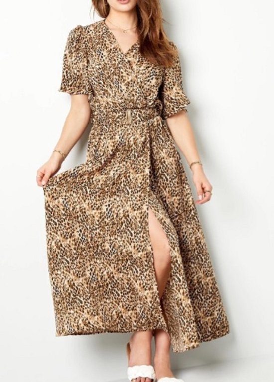Bijenkorf Dameskleding Jurk Sale Midi Jurk Panterprint Panterprint