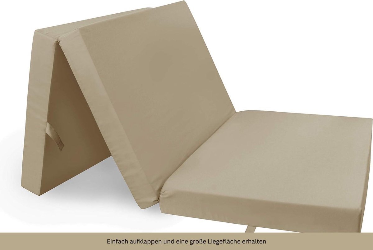 ELONEO Opvouwbaar matras 65x195 cm, 9 cm hoog, opvouwbaar kindermatras, opvouwbaar logeermatras, reismatras voor kinderen en volwassenen, voor reizen en kamperen