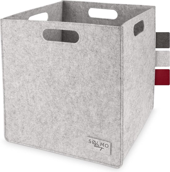 DOMEraax Cestino portaoggetti grande con finestra trasparente con manici in tessuto, 33 x 33 x 33 cm, motivo a spina di pesce