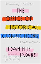 Boek The Office of Historical Corrections door Danielle Evans. Met gekleurde strepen in roze, oranje, geel en blauw.