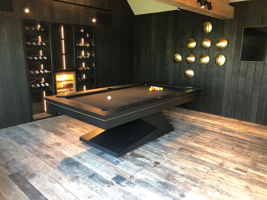 Carrinho PT® - Zeta pooltafel 7ft wenge - 3-Delig Leisteen 20 mm - LxBxH 238x138x70 cm - 550 KG - Stalen onderstel - Pool/biljart - Simonis wedstrijd laken - Inclusief accessoires pakket - Massief top frame-Dinning top optioneel-leveling systeem