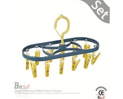 Borvat® - Magic Ondergoed Wasknijper Hanger 360 Opvouwbare Waslijn Multifunctionele Ruimtebesparend Goedkope Betaalbare 12 Wasknijpers Kleerhanger 12 Wasknijpers - Set