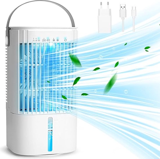 Draagbare Luchtkoeler, Draagbare Mini-airconditioning Met Accu Luchtkoelventilator En Luchtbevochtiger Met Nachtlichtmodus Mini Ventilator Usb 3 Windsnelheden Mini Airconditioning Voor Kantoor Draagbare Luchtkoeler, Draagbare Mini-airconditioning Met Accu Luchtkoelventilator En Luchtbevochtiger Met Nachtlichtmodus Mini Ventilator Usb 3 Windsnelheden Mini Airconditioning Voor Kantoor