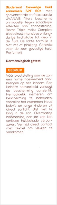 Biodermal zonnemelk gevoelige huid - Zonnemelk voor de gevoelige huid -SPF50+ 200 ml