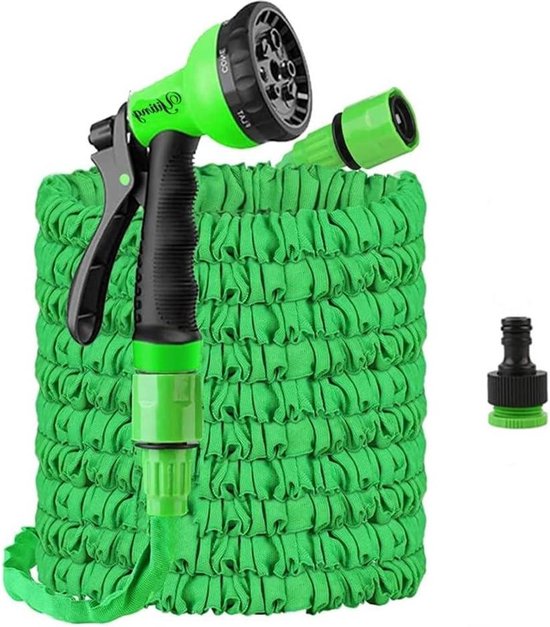 Uitbreidbare tuinslang 30 m 3 keer uitbreidende flexibele magische waterslang pijp met 10 functies mondstuk, 4 lagen latex en 3/4 massief messing fitting anti-lekkage gemakkelijk te gebruiken (blauw