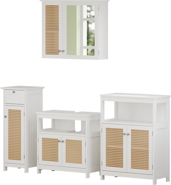 Badkamermeubelset Vanity Wit 3 delen Vicco | Wit | Stel 3 | 406673149307406