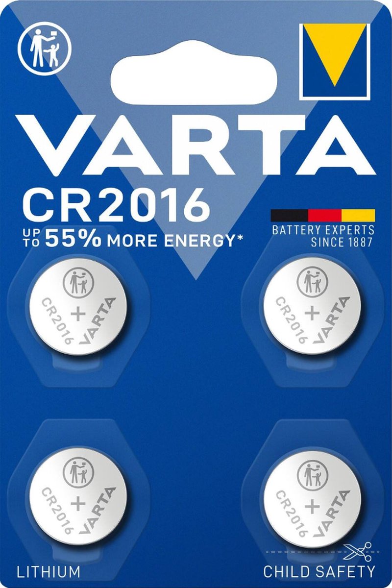 Varta 06016 101 404 huishoudelijke batterij Wegwerpbatterij CR2016 Lithium