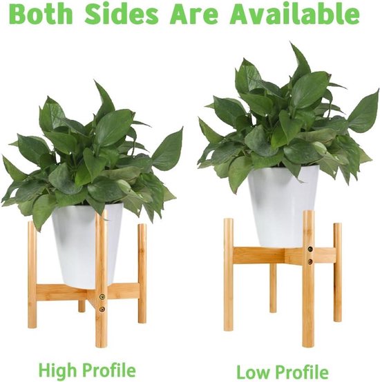 Bamboo Wooden Plant Stand, Set of 3 Flower Pot Small Plant Holder Display Stand, Mid-Century Modern Mini Flower Pot Holder Rack for Home Indoor Garden Decor (Not Include Plant and Pot