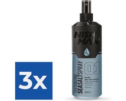 Nishman - Zeezoutspray - 01 Keratine Aloe Vera 200 ml - 3 stuks