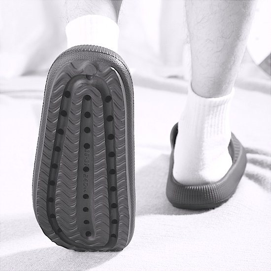 Klikkopers® - Cloud Dias - Slippers - Chaussons de bain - Chaussons de bain - Pantoufles - Léger - Super doux pour vos pieds - Antidérapant - Grijs - 40-41