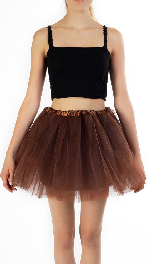 KIMU Tutu Donker Bruin Tule Rokje Maat 68 74 80 86 92 98 Donker Bruine Petticoat. bol