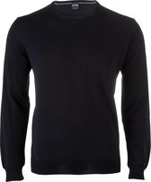 OLYMP modern fit trui wol - O-hals - zwart - Maat: 3XL