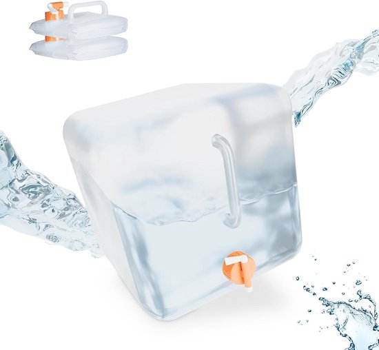 Opvouwbare waterzak set van 3 20 liter jerrycan met kraantje BPA vrij en voedselveilig bol