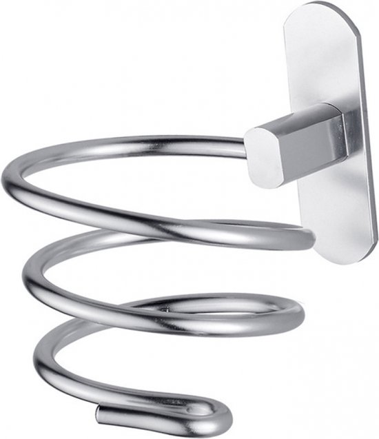 Haardrogerhouder van aluminiumlegering, houder - accessoires voor stijltang, wandhouder, haardrogerhouder met kabelhouder, zonder boren (zwart
