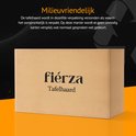 Milieuvriendelijke verpakking voor de Fiérza tafelhaard, met de tekst 'Milieuvriendelijk'.