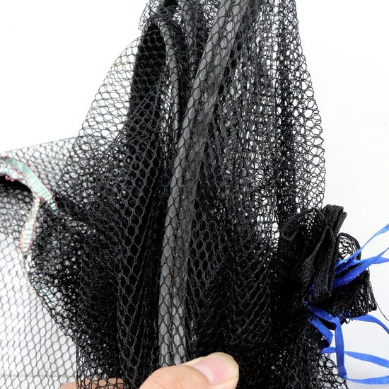 Visnet - Zwart - 28 x 28 x 82 cm - Opvouwbaar Nylon Schepnet - Voor Vissers — afbeelding 2