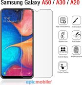 Screenprotector geschikt voor Samsung Galaxy A50/A30/A20/A30s Screenprotector - Tempered Glass 9H - Super Clear - EPICMOBILE