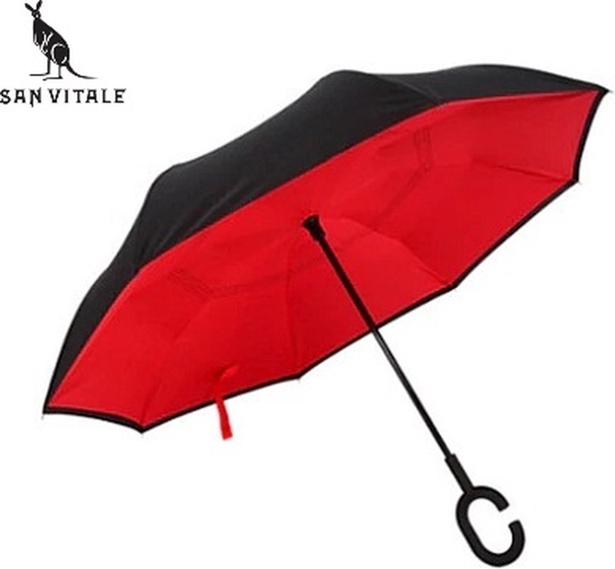 San Vitale® - Unieke reversible Windproof Paraplu - Rood