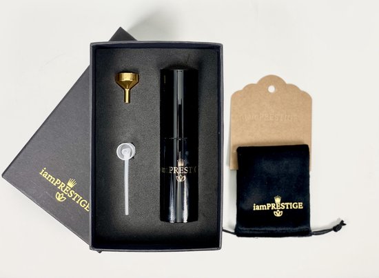 iamPRESTIGE BLACK Parfum 20ml refillable Gift travel box