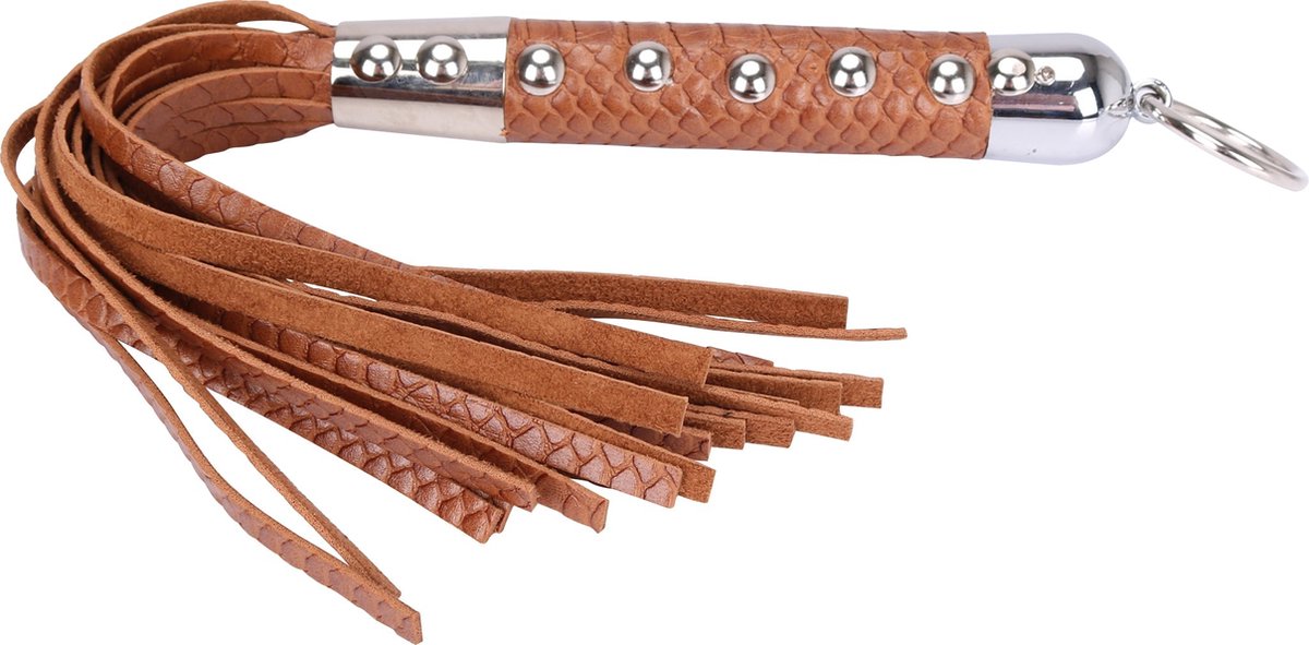 Goedkoopste Fixxx - Zweep - Flogger - PU Leer - Slangenleer Print - Bruin