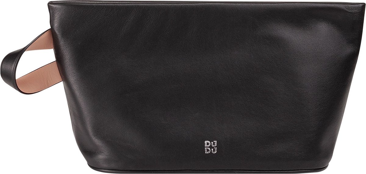 DuDu Fuerteventura Cosmetisch Tasje Leer 28 cm - 5 L - Ritssluiting - schwarz rose