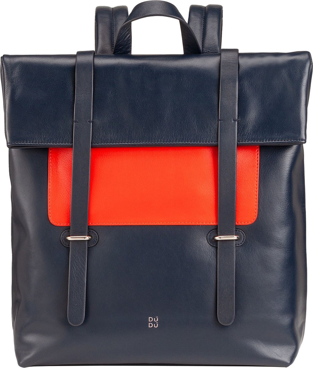 DuDu Rugzak leer 36 cm - navy