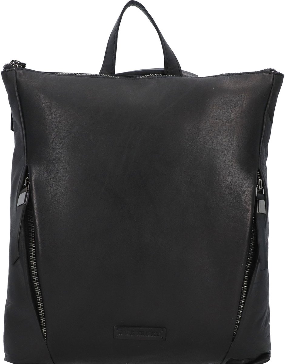 Jack Kinsky Nelson 4 City rugzak leer 32 cm - schwarz