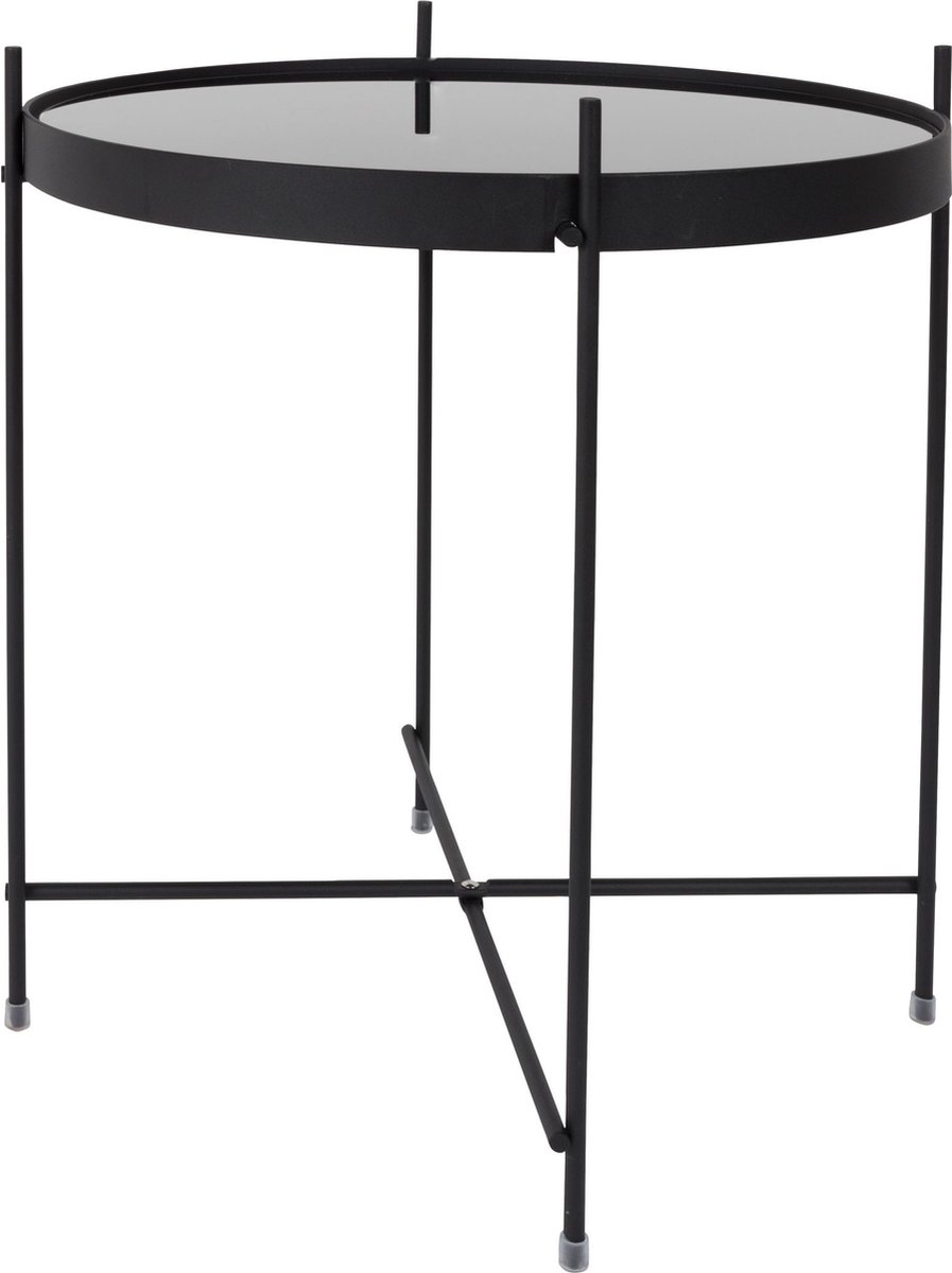 Zuiver Cupid Bijzettafel Rond 43 cm Glas/ Metaal Zwart