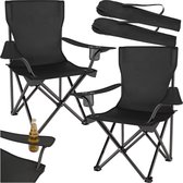 Bol.com tectake® Set van 2 Campingstoelen | Klapstoel Opvouwbare Visstoel met Armleuning en Bekerhouder | Inclusief Draagtas | C... aanbieding