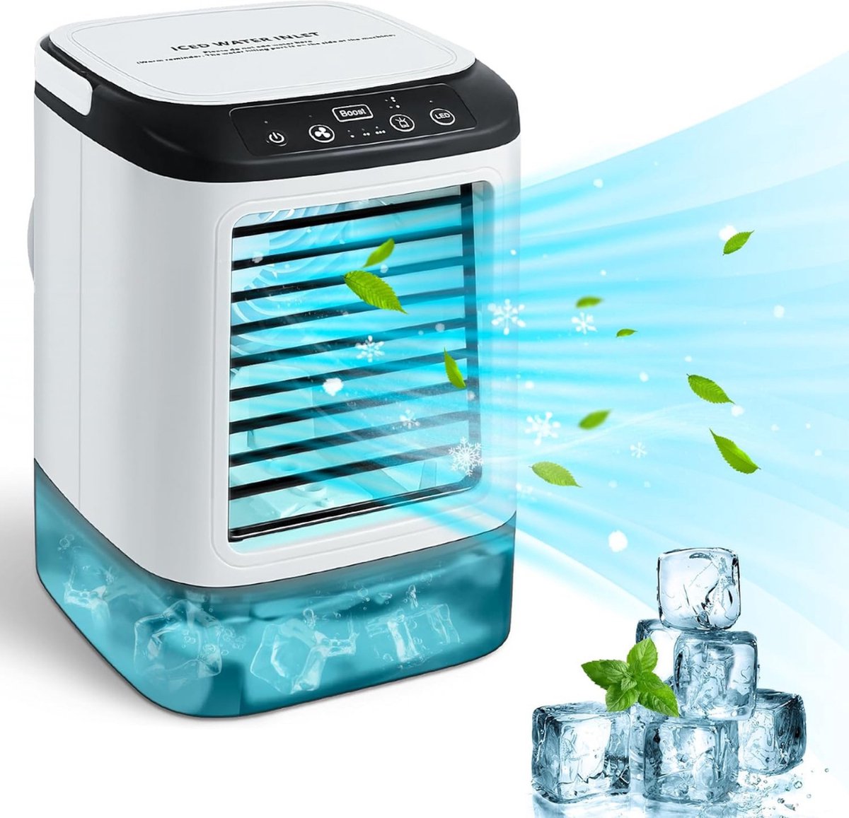 Roadtime Mobiele Airco Zonder Afvoer Mobiele Aircooler Draagbaar Mobiele Airco voor Slaapkamer met 3 snelheden- Wit
