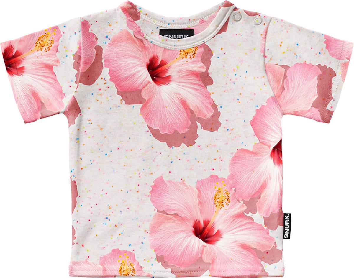 SNURK baby t-shirt Pink Hawaii maat 80