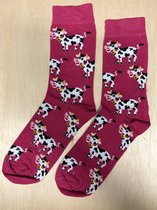 SOKn. Trendy sokken *KOEIEN ROZE* maat 40-46 (ook leuk om kado te geven !)