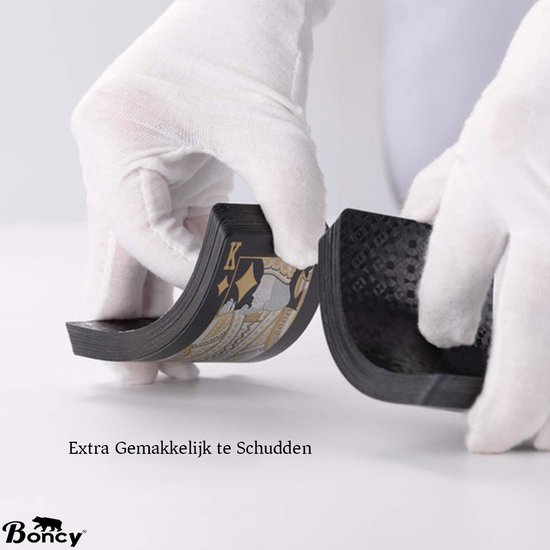 Boncy® Cartes à jouer de Luxe - Jeu de cartes Zwart - Cartes 100 % plastique et imperméables - Cartes de jeu Cartes de poker - Cartes à jouer pour Poker ou jeu à boire Adultes