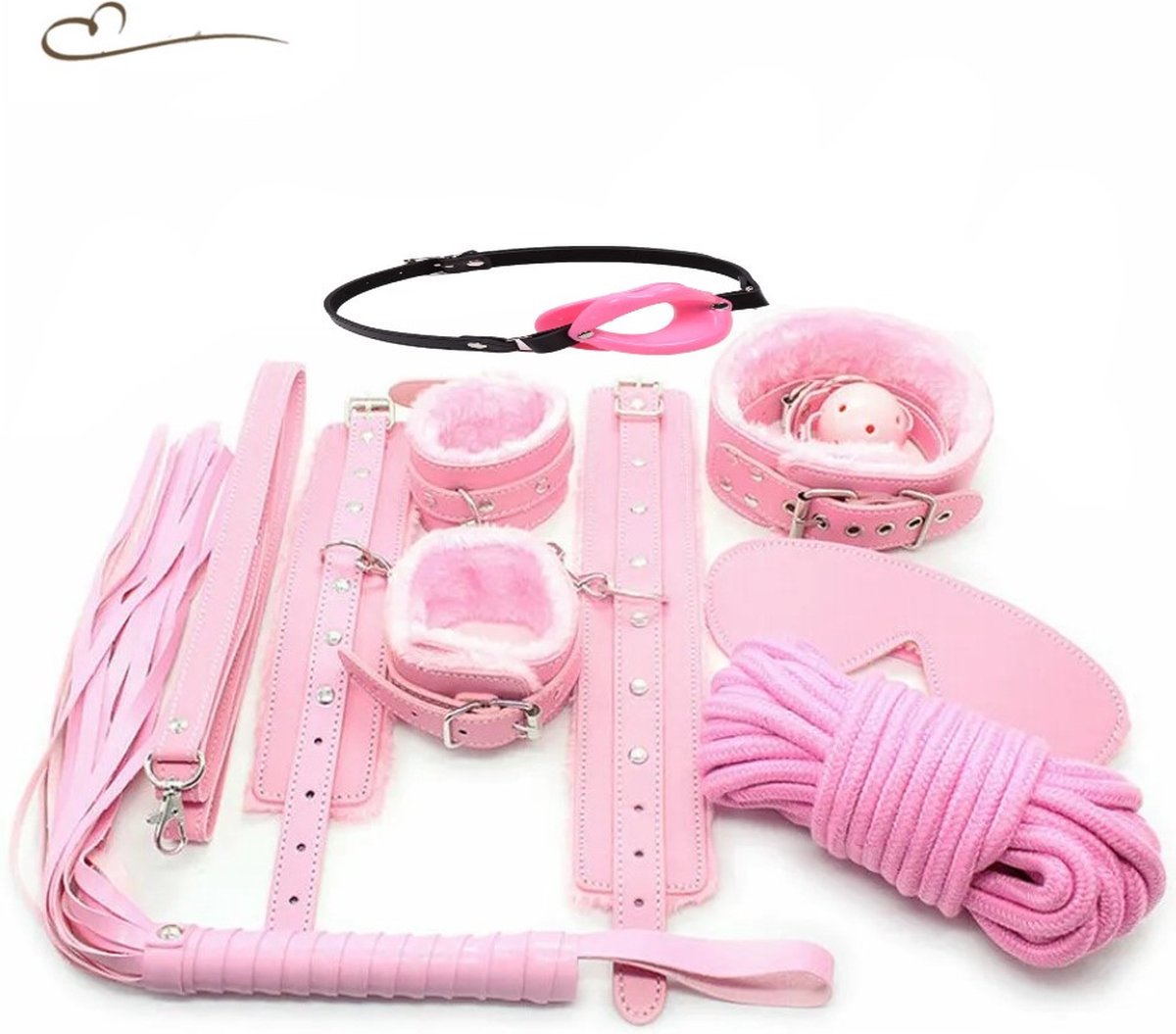 Goedkoopste Erodit® Double gag bondage set roze - 8 delige set- verstelbare riemen - bondage- SM -seks speeltje - BDSM - beginners- koppels - erotisch spel - diepe penetratie- Sex spel - Erotiek- Seks speeltjes koppels - Mannen - Vrouwen