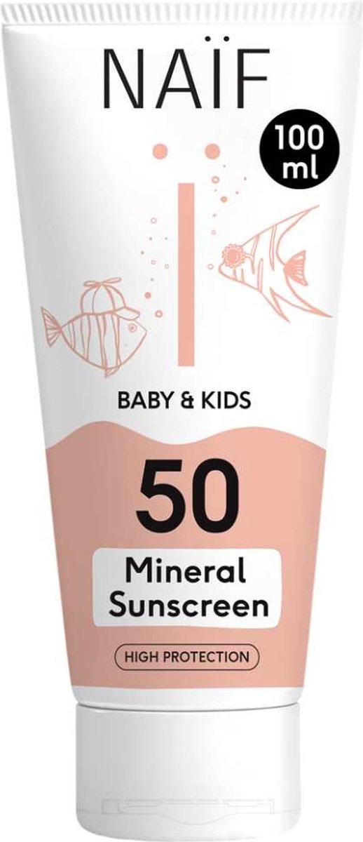 Naïf Zonnebrand Crème SPF50 - 100ML - Baby & Kids - Met Natuurlijke Ingrediënten