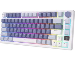 Royal Kludge RKM75 – RGB Mechanisch Gaming Toetsenbord – Met Display – Foam Touch – Ocean Blue – Bluetooth – Hot Swappable Switch – Brown Switches – Inclusief Stofkap