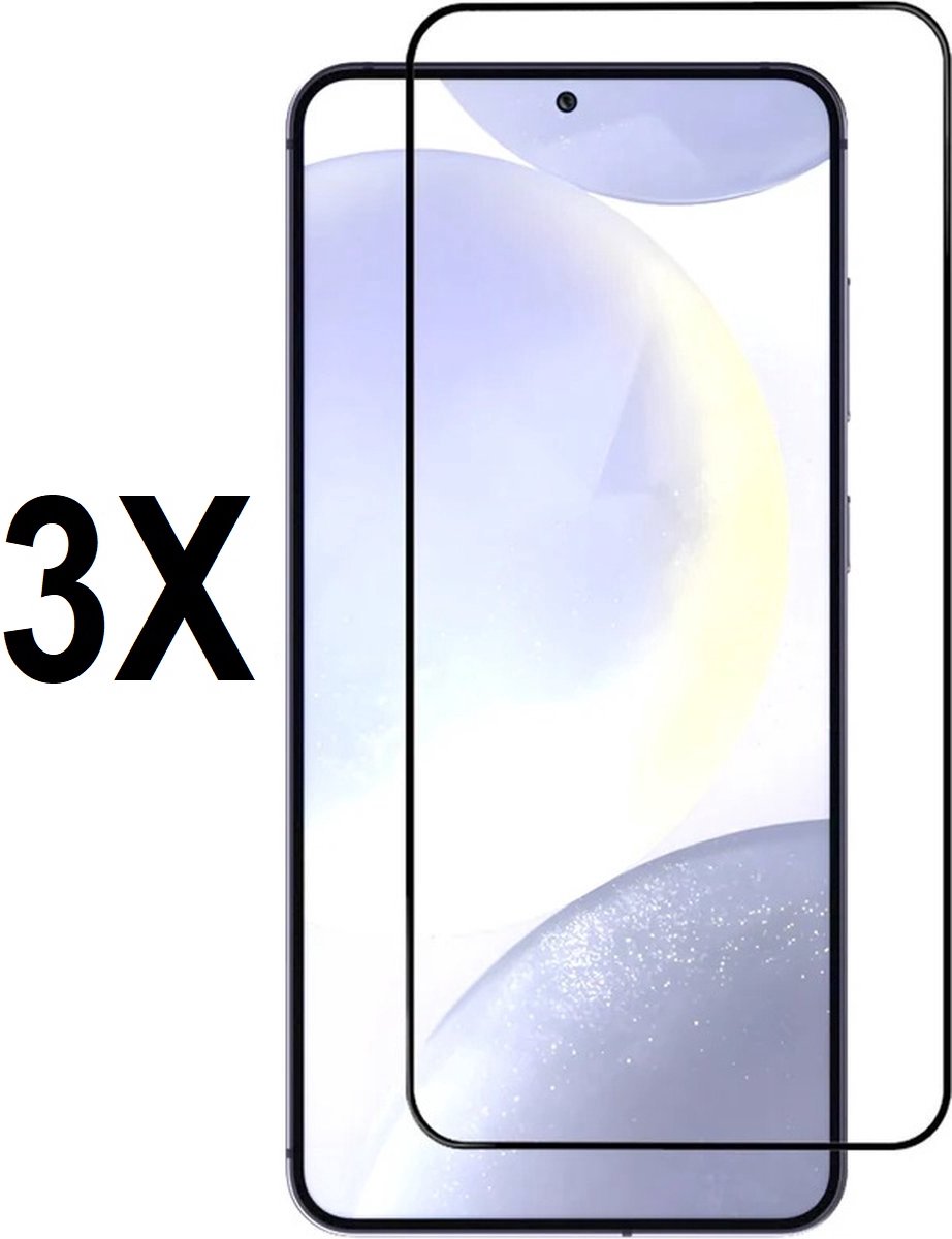 Screenprotector geschikt voor Samsung Galaxy S24 Plus - Beschermglas - Screen protector geschikt voor S24 Plus - glasplaatje full cover - 3 stuks