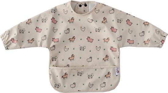 RubyC Slab met Mouwen (12 tot 36 maanden) Kinderboerderij Dieren - Waterproof Slabbetje - Baby - Peuter - Kind - Kids - Schort — afbeelding 2