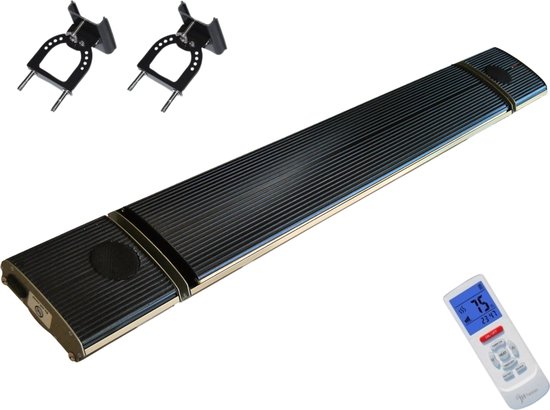 Cityline Heater 1000 watt - Infrarood straler zonder licht - Met bluetooth stereo speakers - Infrarood ruimte verwarming - Terrasstraler - Donkerstraler - Heatbar -Badkamer verwarming - Ideaal als bijverwarming