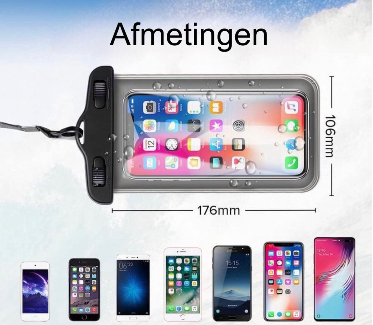 waterdichte telefoon- hoes -telefoonhoes -waterdicht- bumper -zwembad -zomer